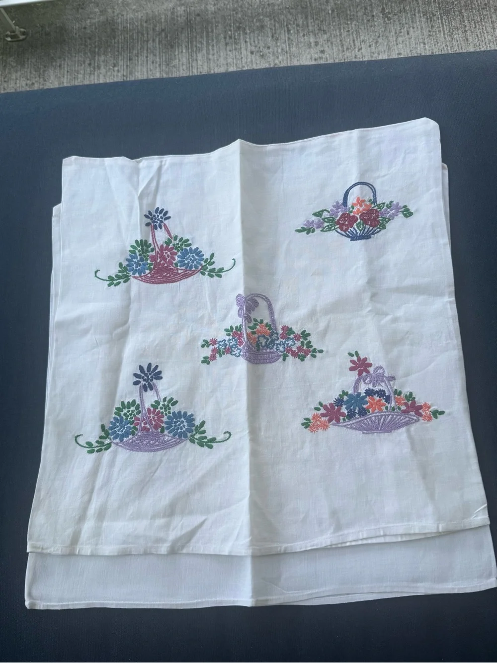 Hand Embroidered VTG Pillow Covers